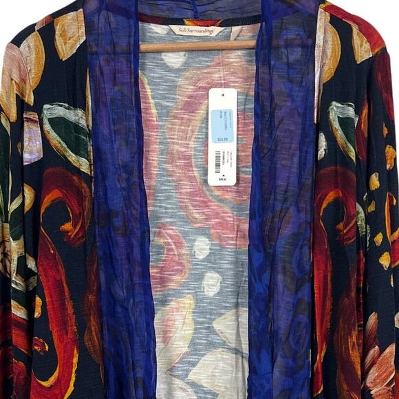 NWT Soft Surroundings Womens M Artsy Boho Lagenlook Open Front Topper Cardigan - Picture 1 of 13